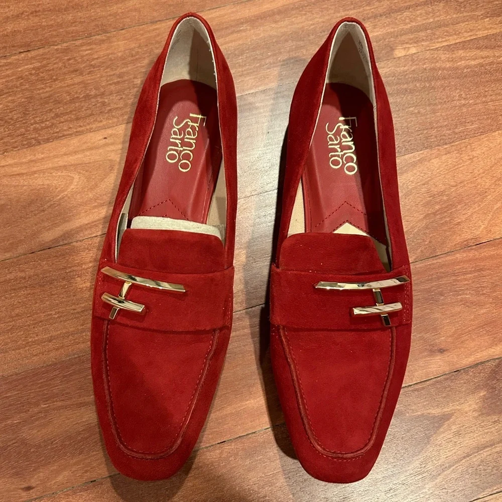 FRANCO SARTO Petola Loafers Women's Shoes In Deep Red Size 8 NWOB